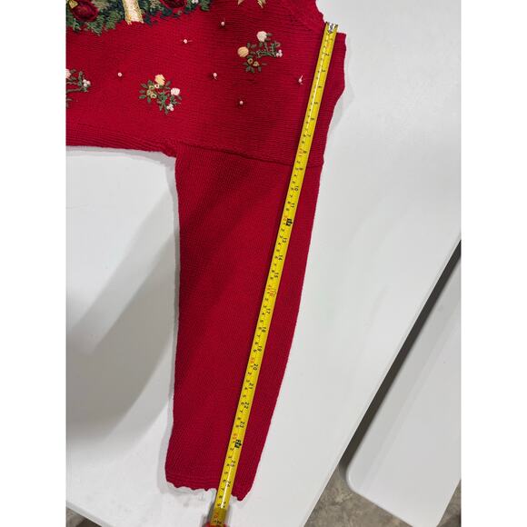Tiara International 1997 Vintage Christmas Embroidered Sweater M Holiday - Picture 6 of 6